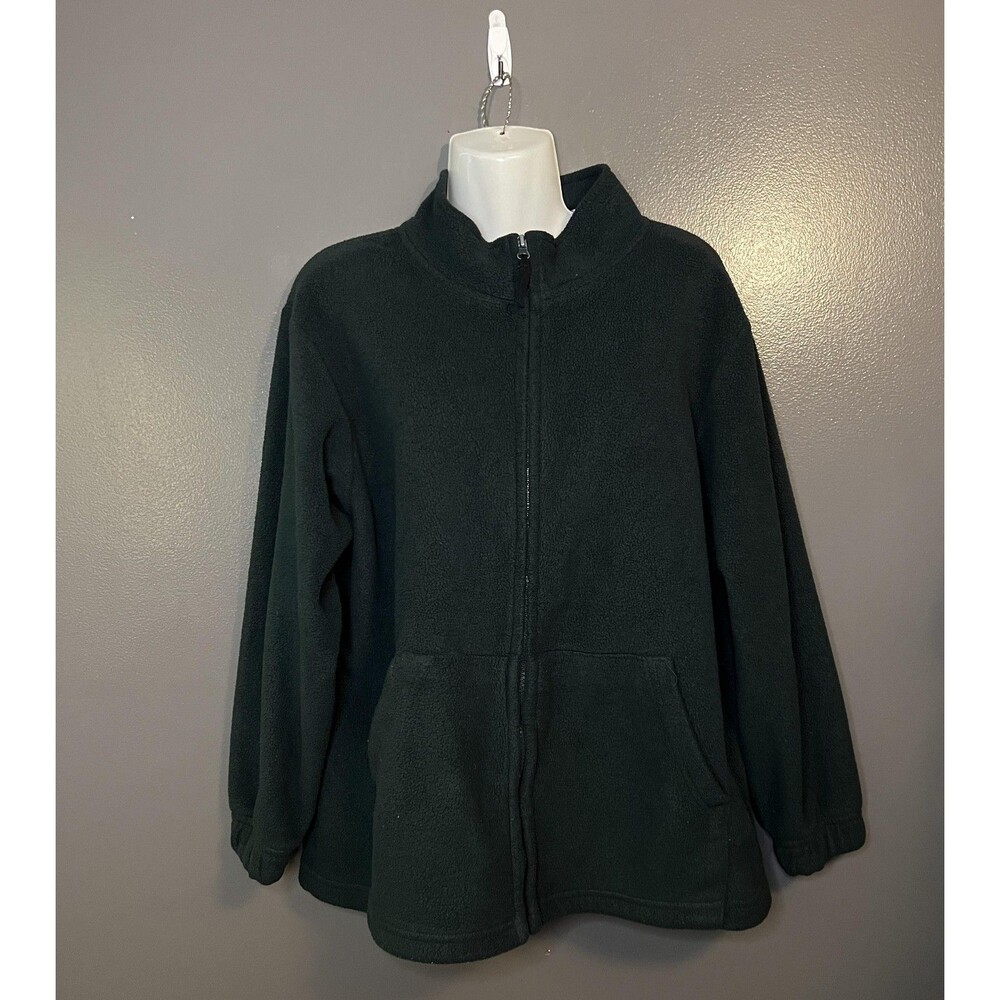 Alpine Ridge Fleece Jacket Womens Small Black Full Zip Pockets Warm Cozy Outdoor